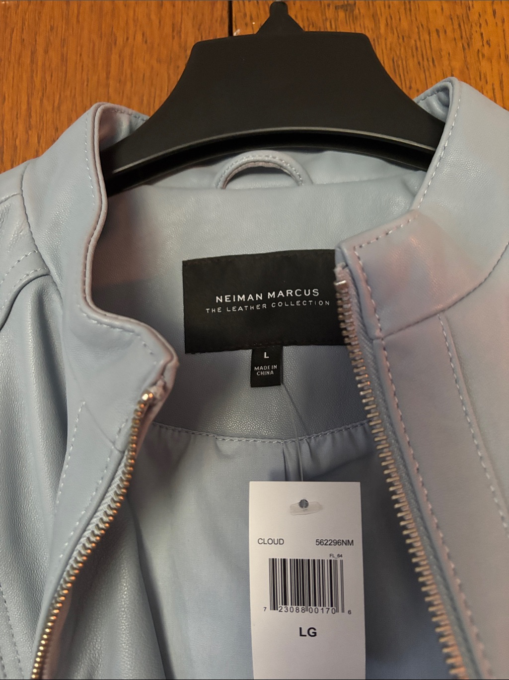 Neiman Marcus ‘Cloud’ Leather Lace-Up Moto Jacket — image 3 of 8